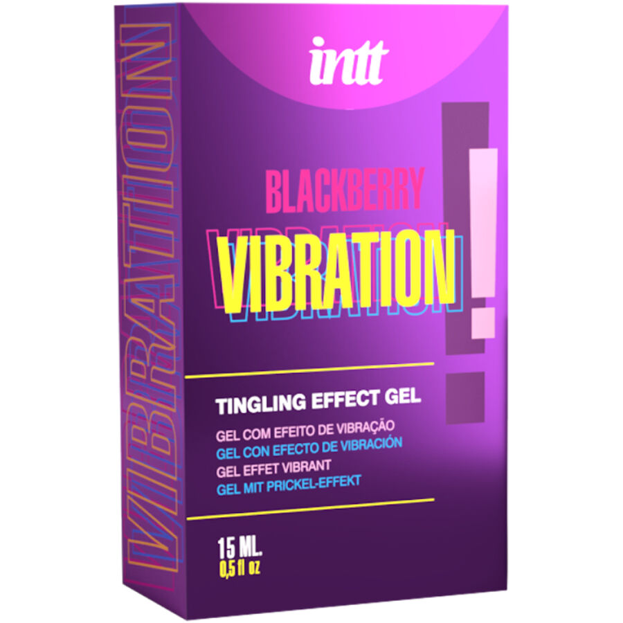 INTT RELEASES Gel Vibrante Líquido Sabor Amora 15 ML para sensações de vibração, pulsação e calor.