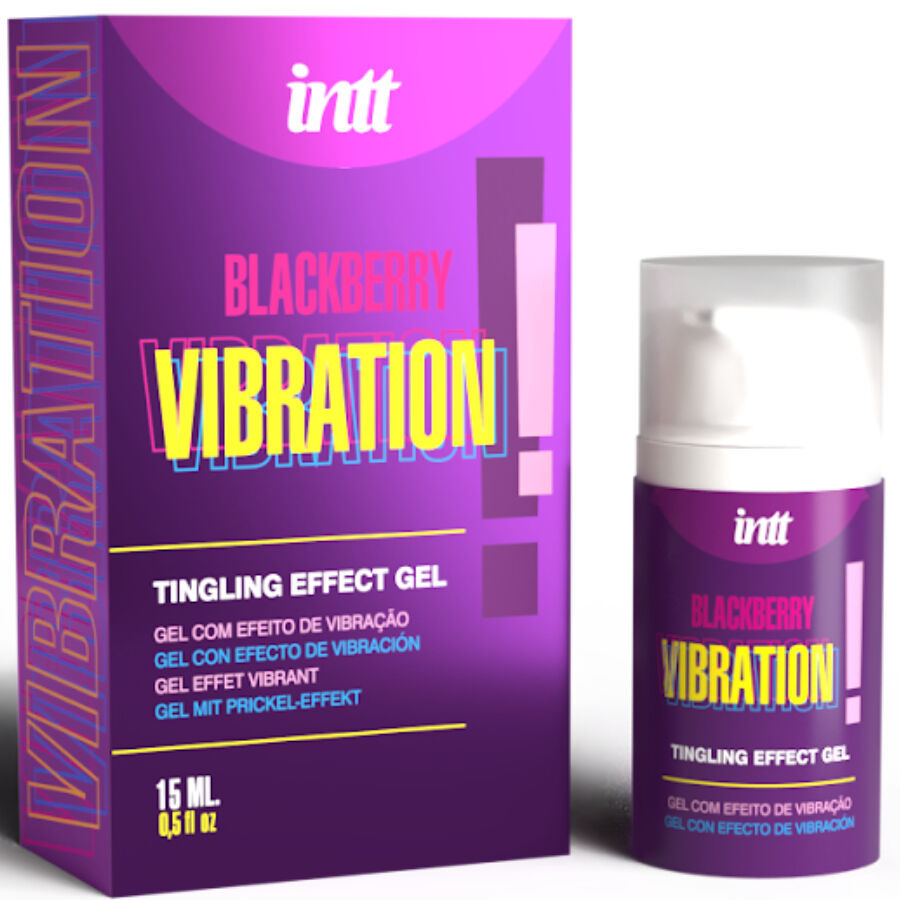 INTT RELEASES Gel Vibrante Líquido Sabor Amora 15 ML para sensações de vibração, pulsação e calor.