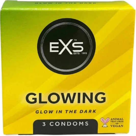 Preservativos EXS Brilha no Escuro | Para uma Experiência Divertida - 3 Unidades