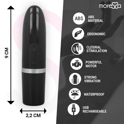MORESSA Ivy Vibrador Estimulador de Viagem Preto Discreto com design elegante e compacto.