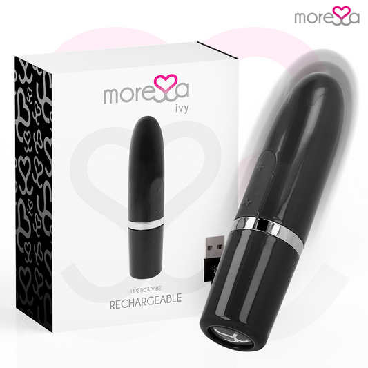 MORESSA Ivy Vibrador Estimulador de Viagem Preto Discreto com design elegante e compacto.