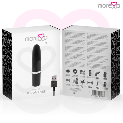 MORESSA Ivy Vibrador Estimulador de Viagem Preto Discreto com design elegante e compacto.