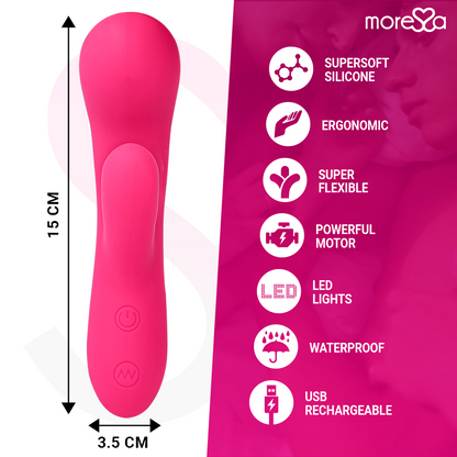 Vibrador MORESSA Jerry Premium de silicone recarregável para Ponto G e clítoris.