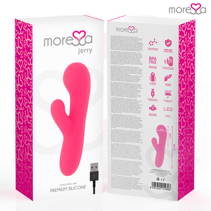 Vibrador MORESSA Jerry Premium de silicone recarregável para Ponto G e clítoris.