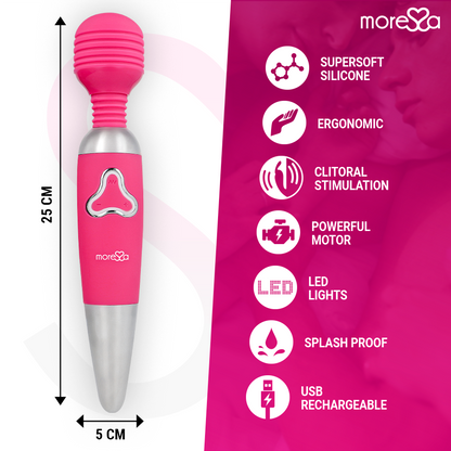Vibrador MORESSA Odilon Premium de Silicone Recarregável com cabeça potente para massagem e estimulação.
