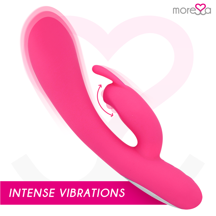 MORESSA Telmo Vibrador Coelho de Silicone Premium Recarregável com Estimulador Clitoriano.