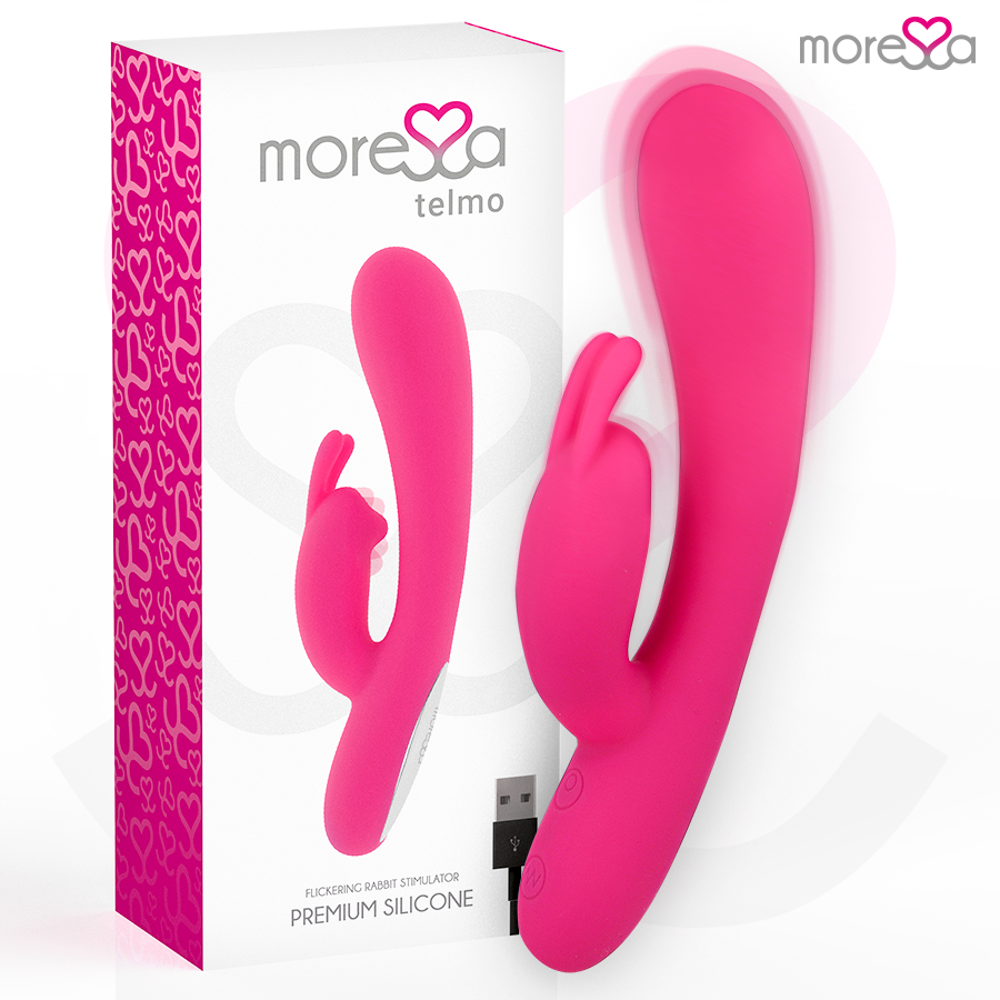 MORESSA Telmo Vibrador Coelho de Silicone Premium Recarregável com Estimulador Clitoriano.