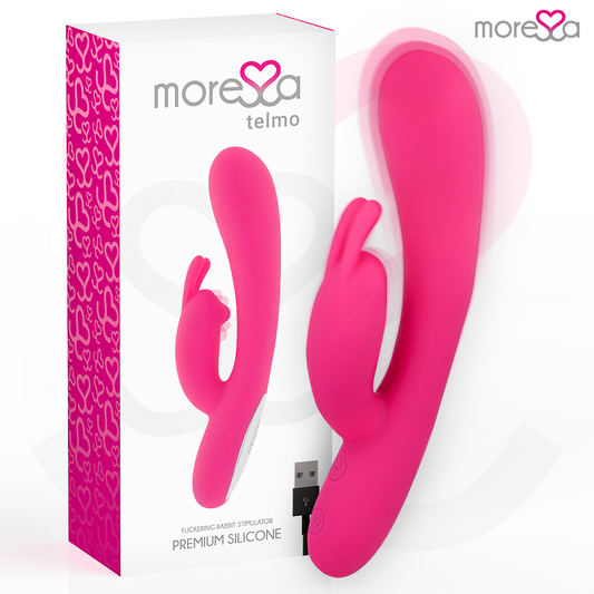 MORESSA Telmo Vibrador Coelho de Silicone Premium Recarregável com Estimulador Clitoriano.
