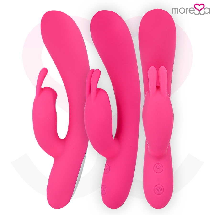 MORESSA Telmo Vibrador Coelho de Silicone Premium Recarregável com Estimulador Clitoriano.