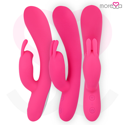 MORESSA Telmo Vibrador Coelho de Silicone Premium Recarregável com Estimulador Clitoriano.