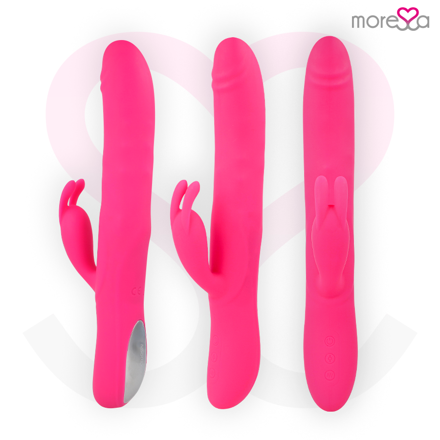 Vibrador MORESSA Warren de silicone premium recarregável para estimulação dupla.