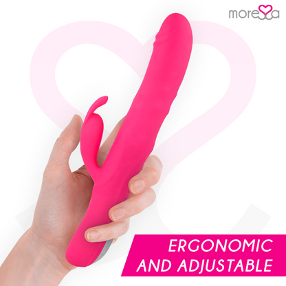 Vibrador MORESSA Warren de silicone premium recarregável para estimulação dupla.