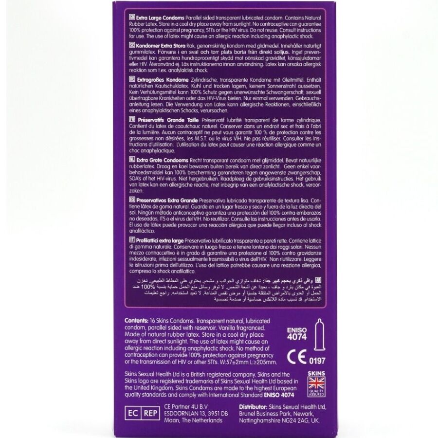 Preservativos Extra Grande Premium Paquete con 16