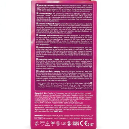 Preservativos Dots & Ribs Premium Paquete 8