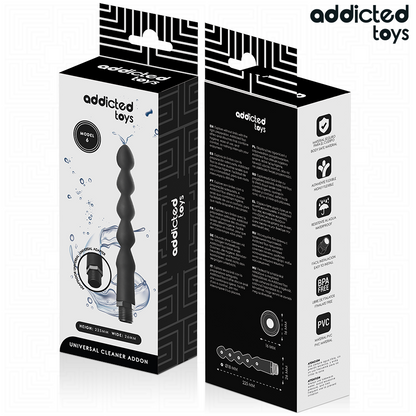 Limpador anal Addicted Toys Modelo 6 com adaptador universal para higiene íntima.