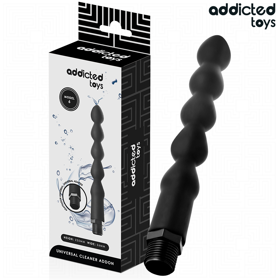 Limpador anal Addicted Toys Modelo 6 com adaptador universal para higiene íntima.