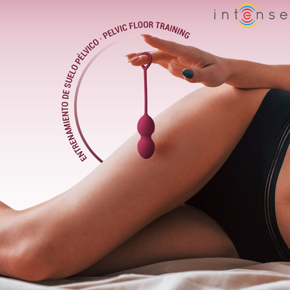 INTENSE Kit Bolas de Kegel Charli Burgundy 3 Peças para fortalecimento do assoalho pélvico.
