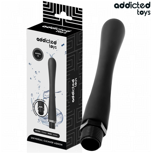 Detalhe do Limpador Anal Addicted Toys Modelo 4 com adaptador universal, mostrando seu design flexível e suave para higiene íntima.