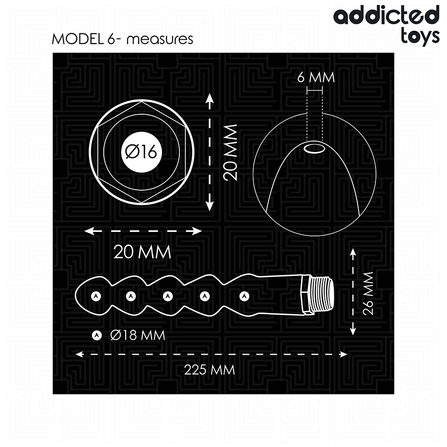 Limpador anal Addicted Toys Modelo 6 com adaptador universal para higiene íntima.