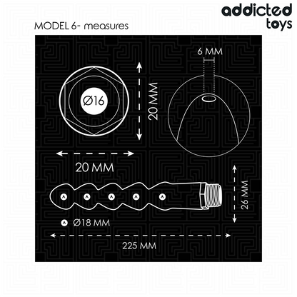 Limpador anal Addicted Toys Modelo 6 com adaptador universal para higiene íntima.