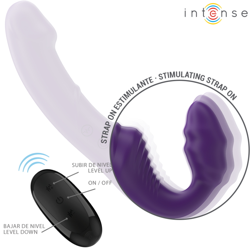INTENSE Vibrador Duplo Jill 20cm Roxo com Controle Remoto para estimulação de casais