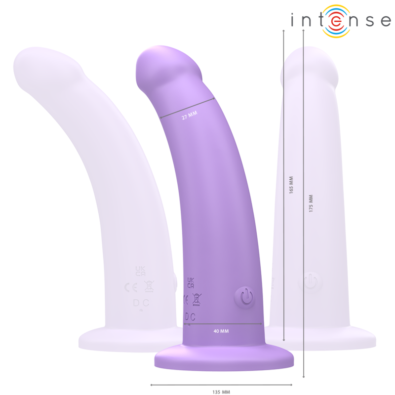 Close-up do Vibrador INTENSE Eddie Roxo com Controle Remoto, destacando seu design ergonômico e material de silicone.
