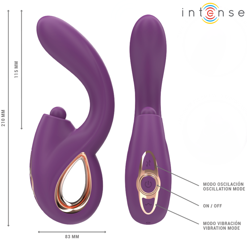 INTENSE Lali Vibrador Ponto G Multifuncional roxo com batida, impulso e vibração