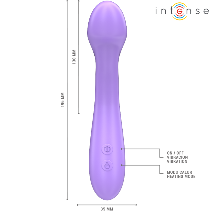 Vibrador aquecível INTENSE Becky 19cm com 7 vibrações na cor roxa
