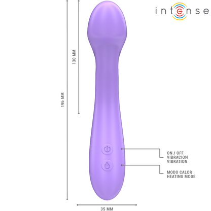 Vibrador aquecível INTENSE Becky 19cm com 7 vibrações na cor roxa