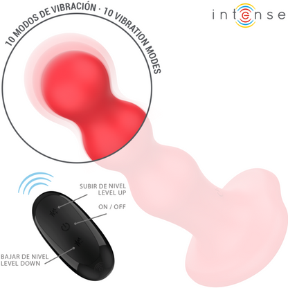 Vibrador INTENSE Cody Vermelho com ventosa e controle remoto para prazer intenso.