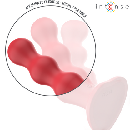 Vibrador INTENSE Cody Vermelho com ventosa e controle remoto para prazer intenso.