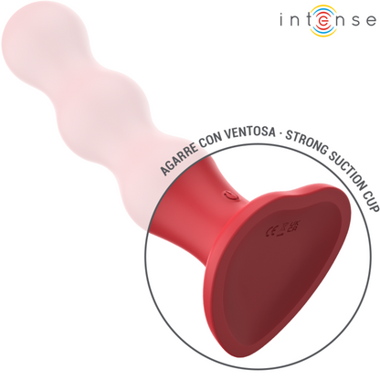 Vibrador INTENSE Cody Vermelho com ventosa e controle remoto para prazer intenso.