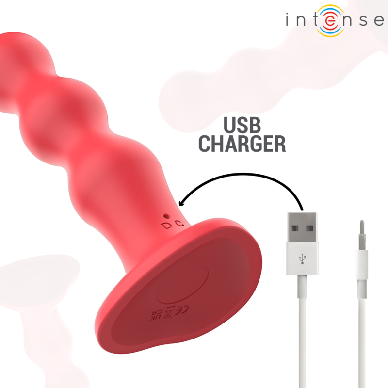 Vibrador INTENSE Cody Vermelho com ventosa e controle remoto para prazer intenso.