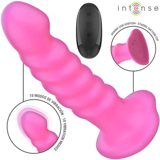 Vibrador Intense Cindy Tamanho L rosa com design espiral e controle remoto