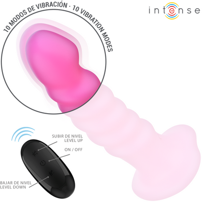 Vibrador Intense Cindy Tamanho L rosa com design espiral e controle remoto