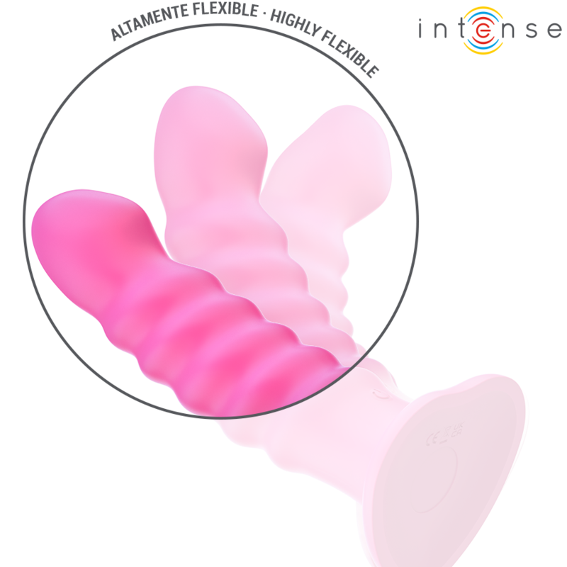 Vibrador Intense Cindy Tamanho L rosa com design espiral e controle remoto