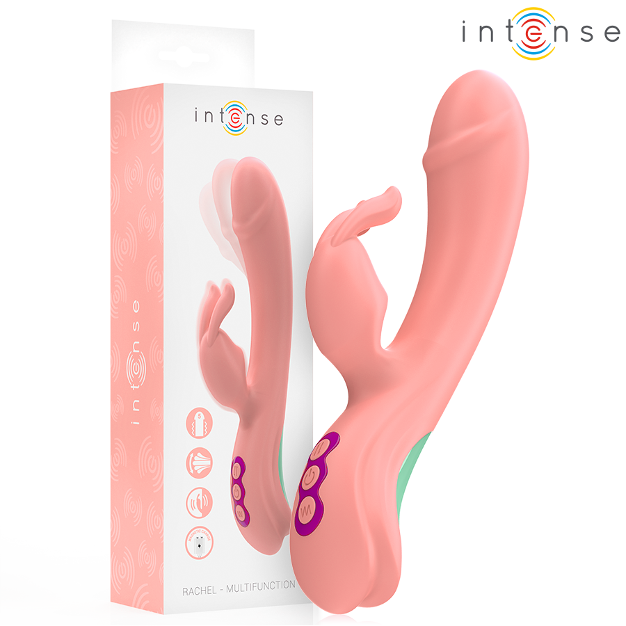 Vibrador Rabbit Rachel Intense rosa com ponta oscilante e 5 vibrações