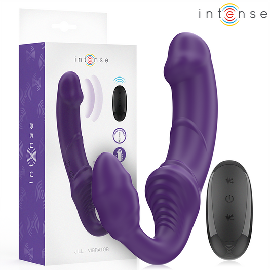 INTENSE Vibrador Duplo Jill 20cm Roxo com Controle Remoto para estimulação de casais