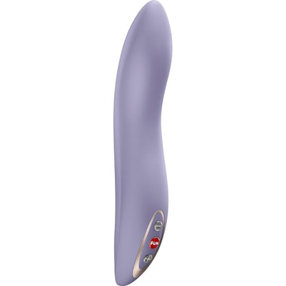 Close-up do FUN FACTORY Stronic Flow Pulsador de Empurrão Violeta Claro, mostrando seu design ergonómico e textura de silicone.