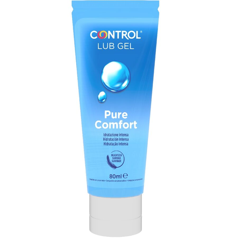 CONTROL Lubrificante Pure Comfort 80ml para hidratação intensa e conforto íntimo.