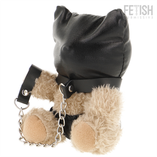 Urso de Pelúcia FETISH SUBMISSIVE Momo BDSM com capuz bondage e detalhes provocantes.