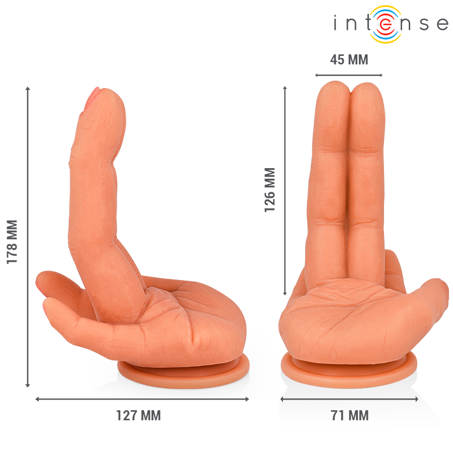 Intense Estimulador Ponto G Leela Mão Flexível 12,6 cm, mostrando o design realista e a flexibilidade do silicone.