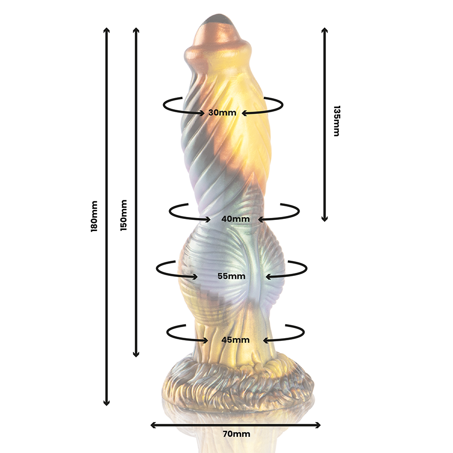 EPIC Phoenix Dildo Vibratório de Silicone Recarregável com Controle Remoto