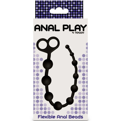 Detalhe das Bolas Anais Flexíveis de Silicone TOYJOY, mostrando o design e a flexibilidade do cordão.