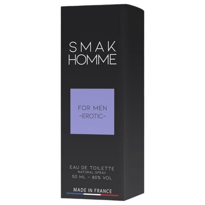 Frasco de perfume RUF Smak com feromônios para homens 50ml, design elegante