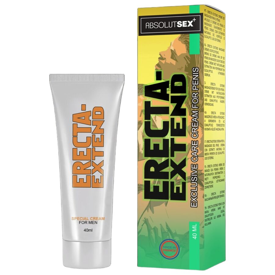 Imagem do Creme Retardante e Refrescante RUF ERECTA EXTEND 40ML, mostrando a embalagem e o produto.