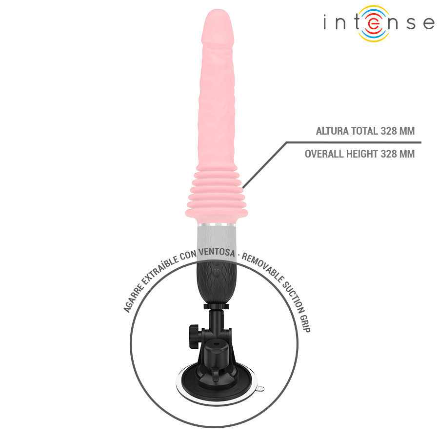 Close-up do Vibrador Penetrante Intense Cynthia com Aquecimento e Controle Remoto.