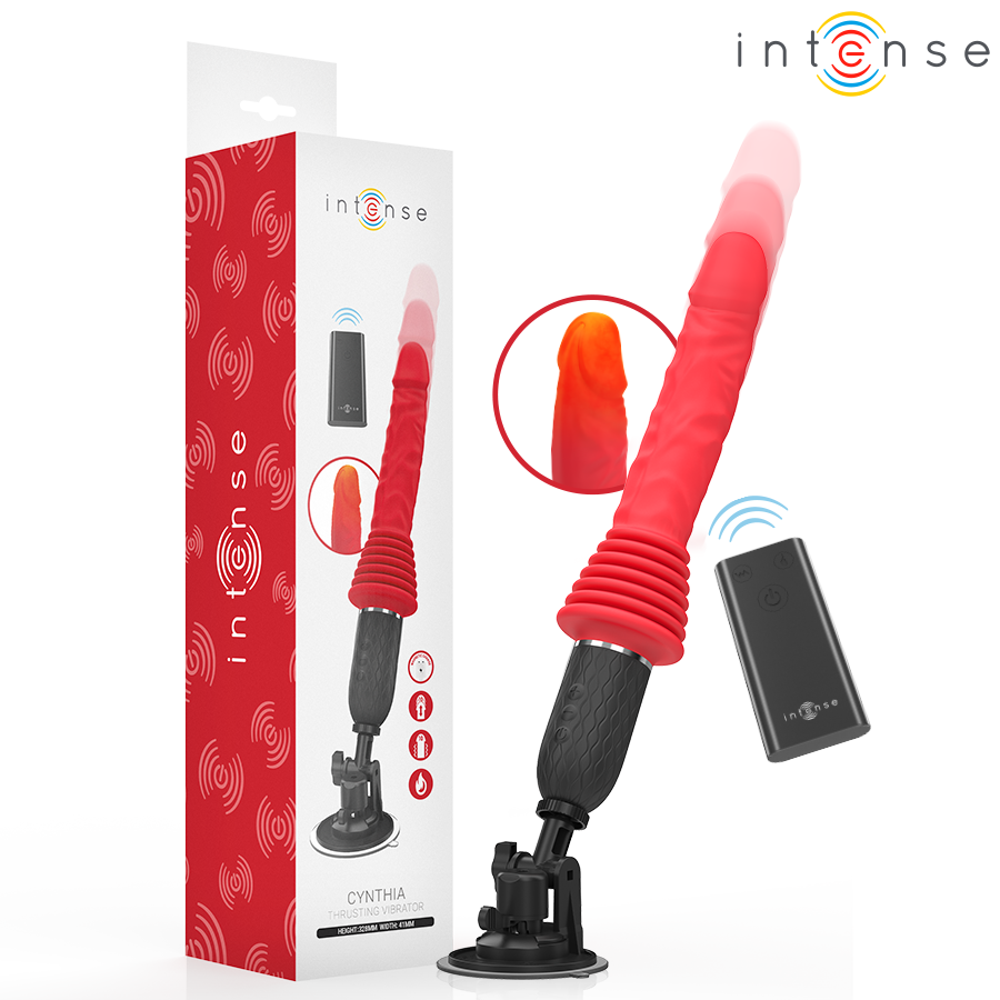 Close-up do Vibrador Penetrante Intense Cynthia com Aquecimento e Controle Remoto.