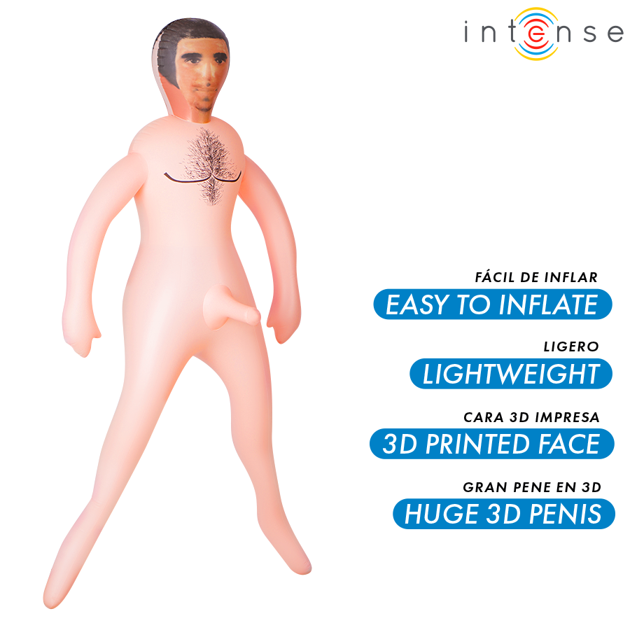 Intense Dolls Boneca Inflável Masculina Anthony com Pénis 3D e detalhes realistas.
