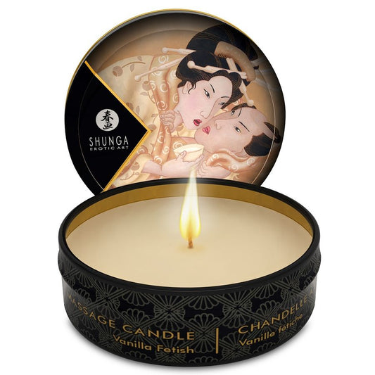 Vela de massagem Shunga de baunilha 30ml para massagens sensuais e relaxamento.